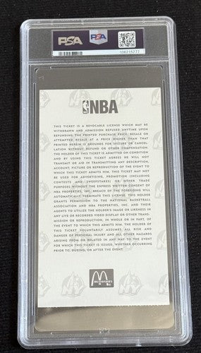 1998 NBA All Star Game Ticket Stub Michael Jordan MVP Kobe Bryant 1st Asg  Psa 8