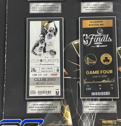 Stephen Curry 24x30 Framed Golden State Warriors Championship Ticket Collection