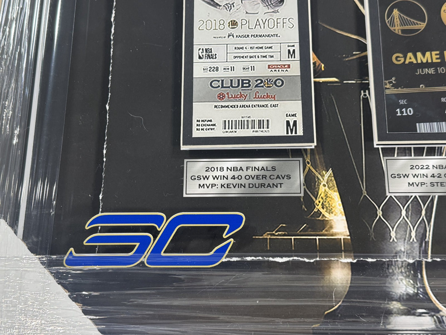 Stephen Curry 24x30 Framed Golden State Warriors Championship Ticket Collection