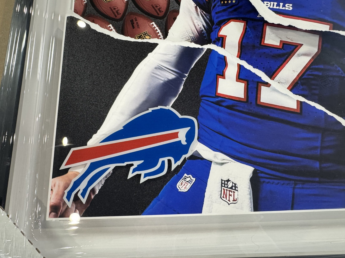 Josh Allen 30x30 Framed 3D Ripping Through Photo Buffalo Bills Football Collage