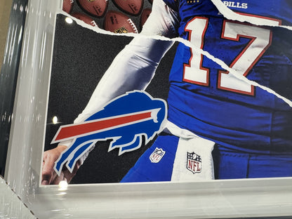 Josh Allen 30x30 Framed 3D Ripping Through Photo Buffalo Bills Football Collage
