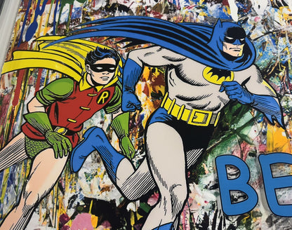 Batman and Robin Be a Hero 26x26 Custom Framed 3D Photo Shadowbox