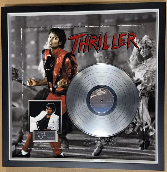 Michael Jackson 26x26 Thriller 3D Framed Photo Platinum Record Facsimile Auto