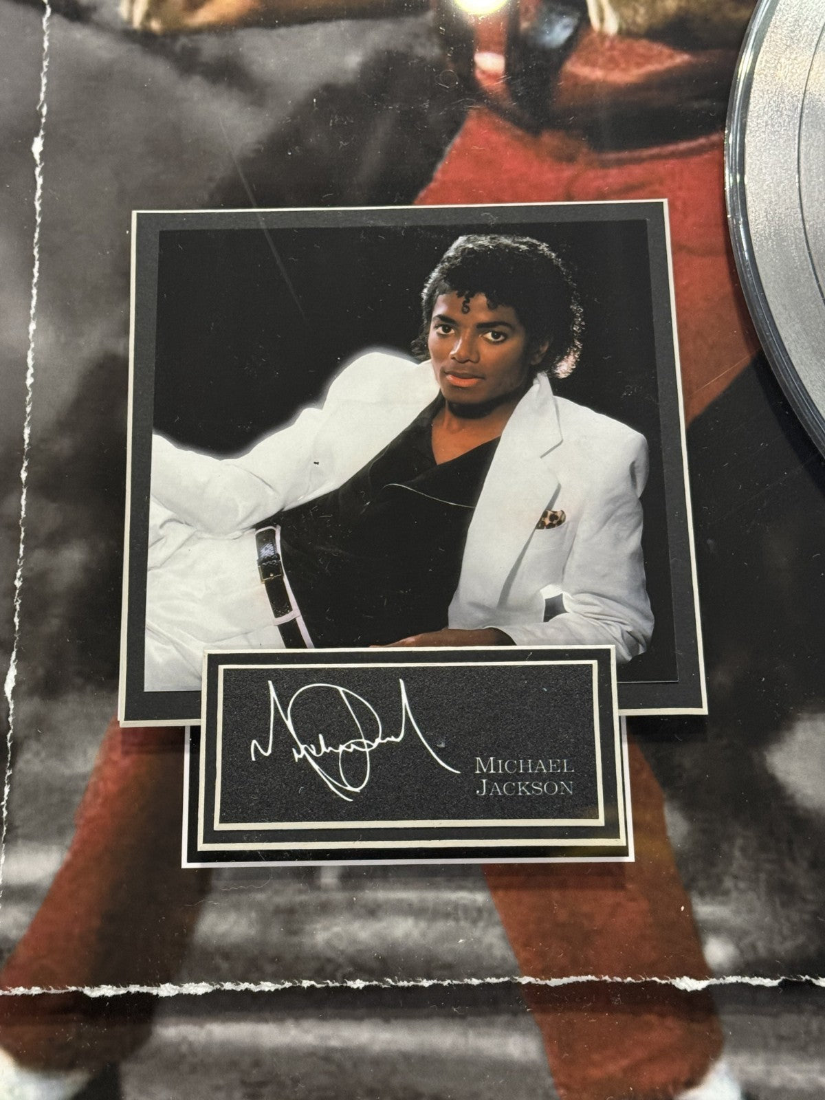 Michael Jackson 26x26 Thriller 3D Framed Photo Platinum Record Facsimile Auto