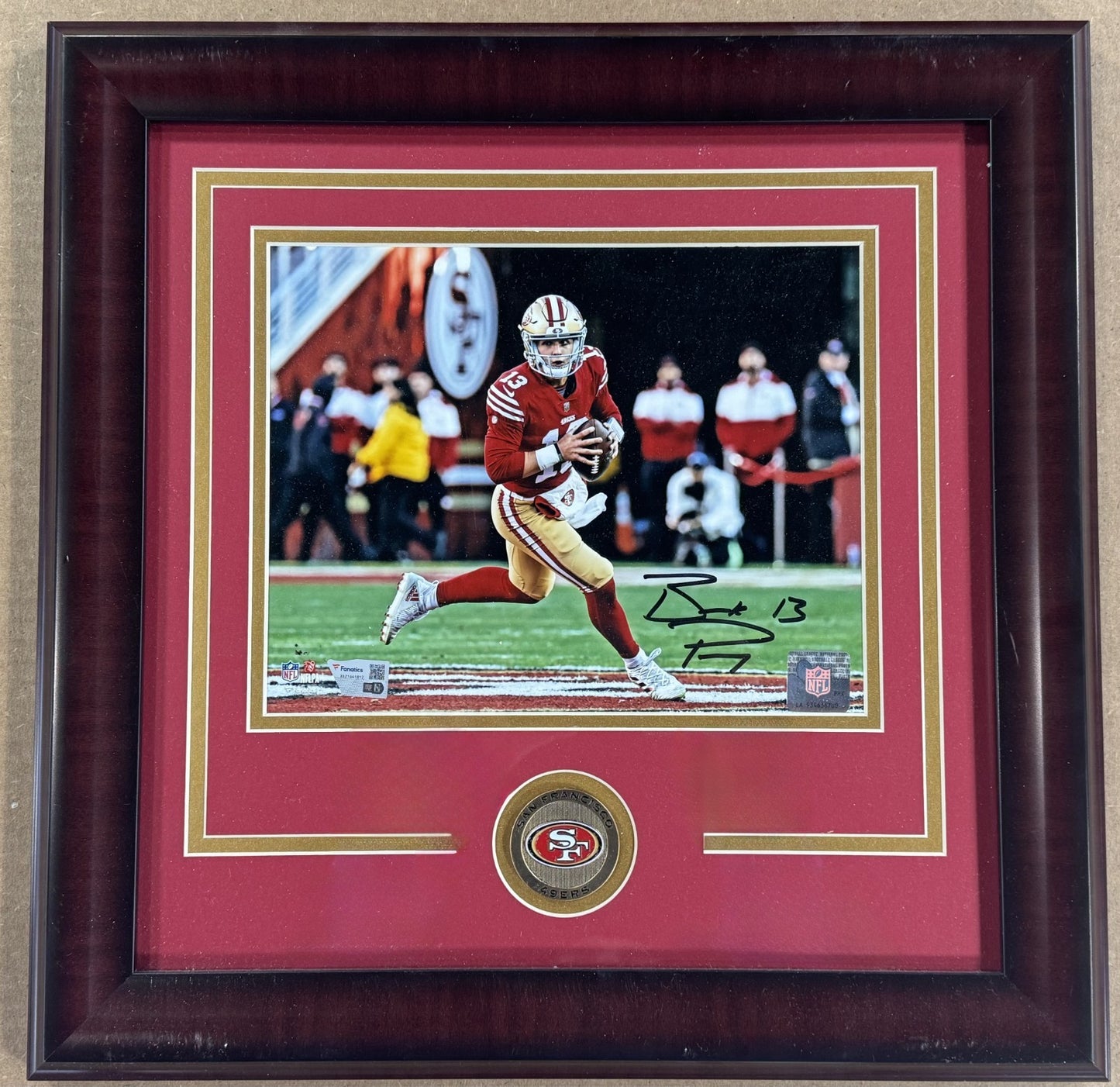 Brock Purdy Signed 8x10 Photo Framed San Francisco 49ers Auto Fanatics COA