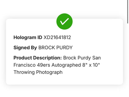 Brock Purdy Signed 8x10 Photo Framed San Francisco 49ers Auto Fanatics COA