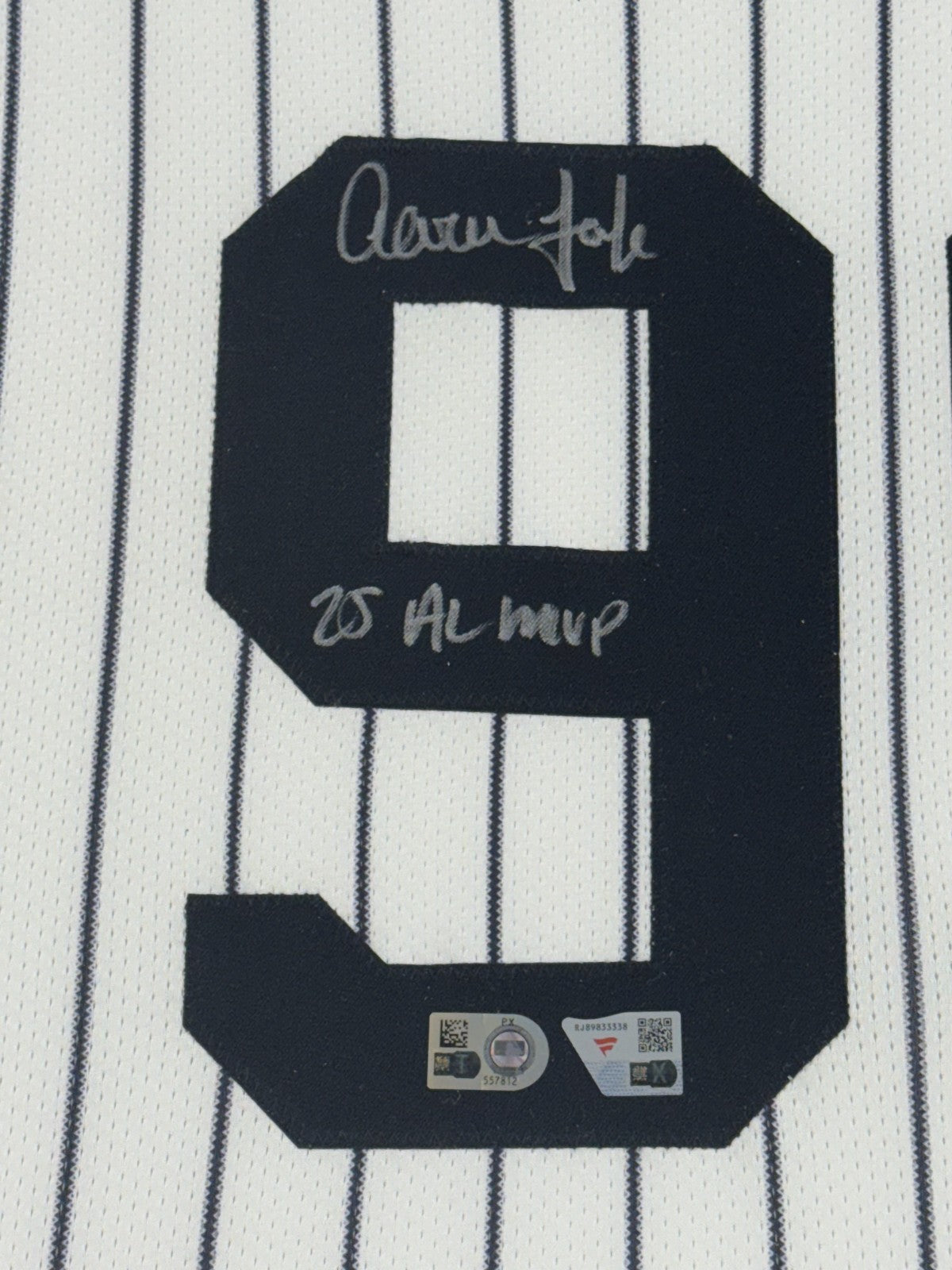 Aaron Judge Signed Framed Yankees Nike Jersey 25 AL MVP Auto Fanatics Mlb Coa