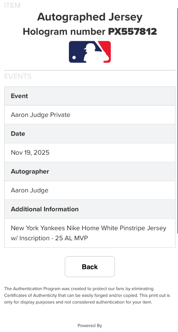Aaron Judge Signed Framed Yankees Nike Jersey 25 AL MVP Auto Fanatics Mlb Coa