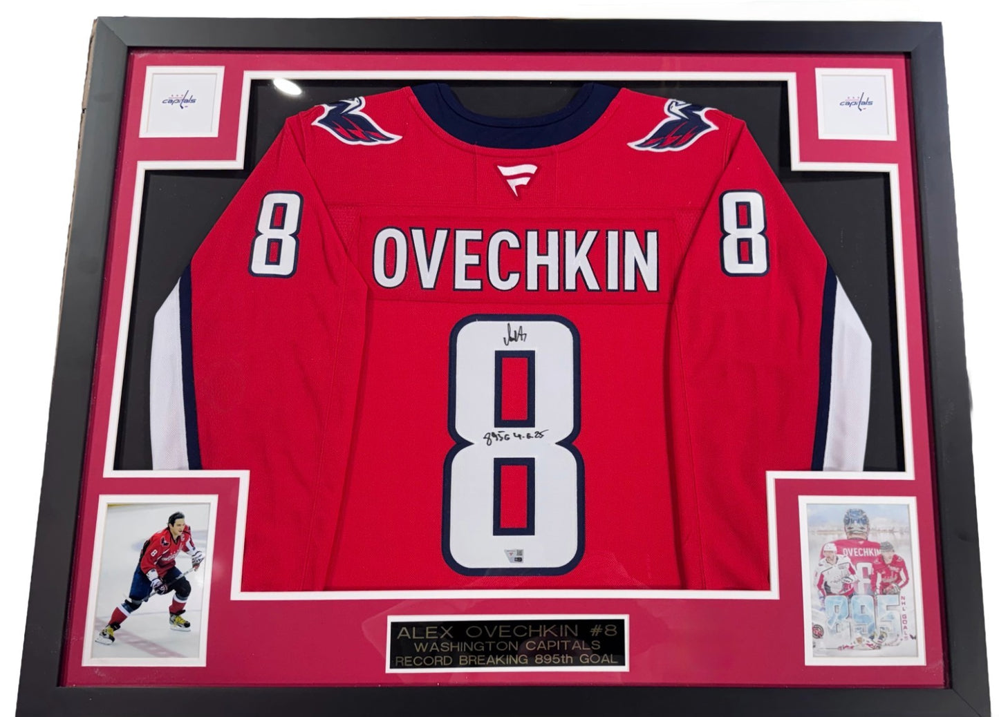 Alex Ovechkin Signed Framed Capitals Jersey 895 Goal 4-6-25  Auto Fanatics COA