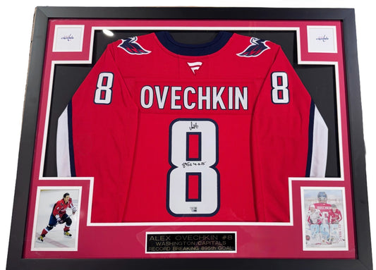 Alex Ovechkin Signed Framed Capitals Jersey 895 Goal 4-6-25  Auto Fanatics COA