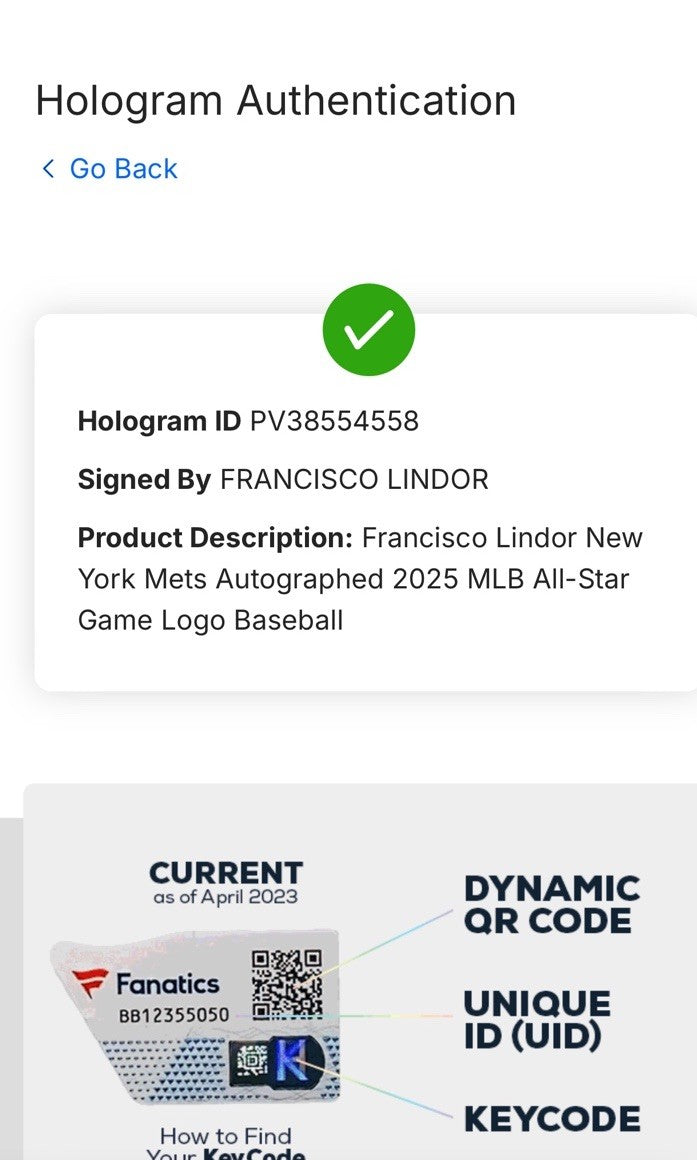 Francisco Lindor Signed 2025 All Star Game Baseball NY Mets Auto Fanatics COA
