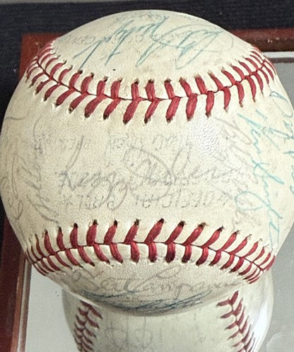 1977 A.L All Star Game Team Signed Baseball Thurman Munson Brett Auto Psa W/case