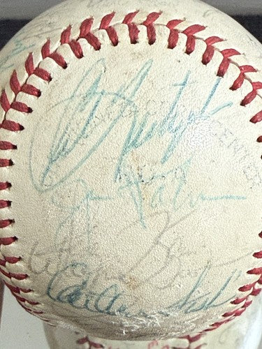1977 A.L All Star Game Team Signed Baseball Thurman Munson Brett Auto Psa W/case