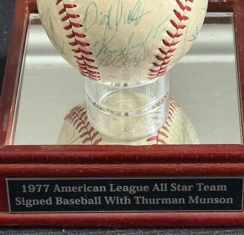 1977 A.L All Star Game Team Signed Baseball Thurman Munson Brett Auto Psa W/case