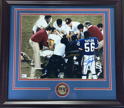 Lawrence Taylor Signed 11x14 Framed Photo Theismann Sack Giants Auto HOF Steiner