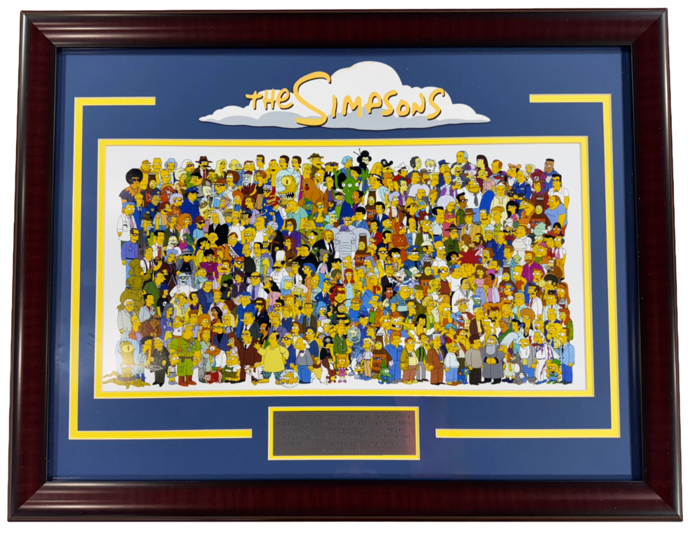 The Simpsons Cast 21x27 Framed Photo Cartoon w/ Plaque Bart Homer Springfield