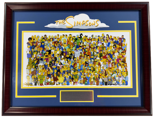 The Simpsons Cast 21x27 Framed Photo Cartoon w/ Plaque Bart Homer Springfield