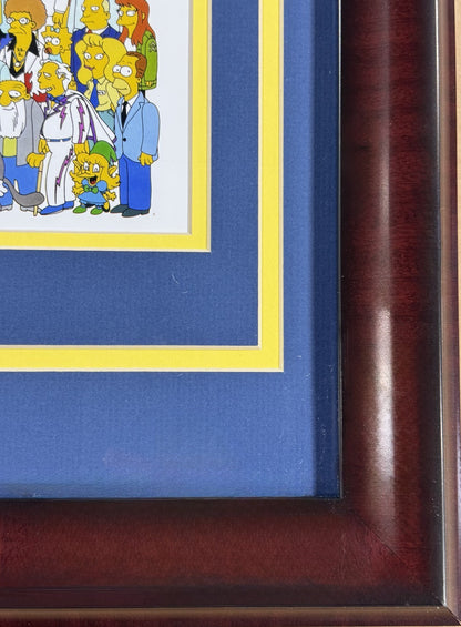 The Simpsons Cast 21x27 Framed Photo Cartoon w/ Plaque Bart Homer Springfield