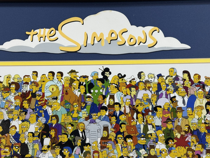 The Simpsons Cast 21x27 Framed Photo Cartoon w/ Plaque Bart Homer Springfield