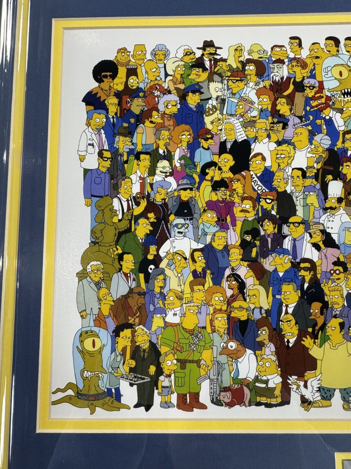The Simpsons Cast 21x27 Framed Photo Cartoon w/ Plaque Bart Homer Springfield