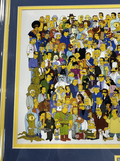The Simpsons Cast 21x27 Framed Photo Cartoon w/ Plaque Bart Homer Springfield