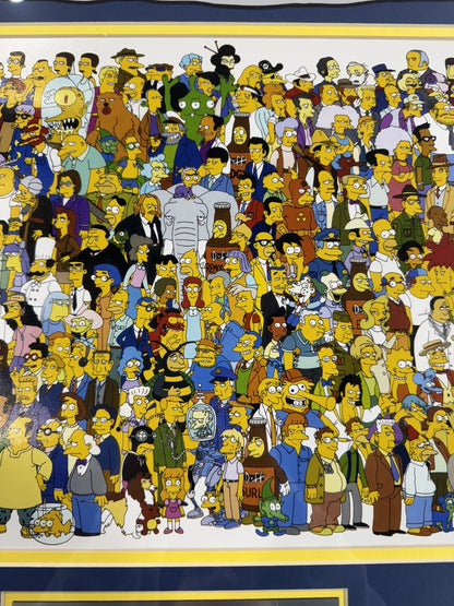 The Simpsons Cast 21x27 Framed Photo Cartoon w/ Plaque Bart Homer Springfield