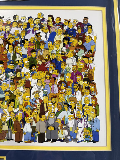 The Simpsons Cast 21x27 Framed Photo Cartoon w/ Plaque Bart Homer Springfield
