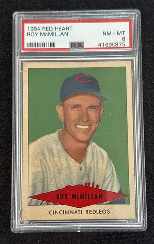 1954 Red Heart Roy McMillan PSA 8 NM - Mint Beauty  High End Centered