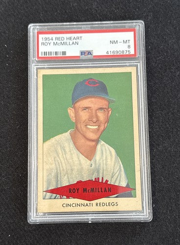 1954 Red Heart Roy McMillan PSA 8 NM - Mint Beauty  High End Centered