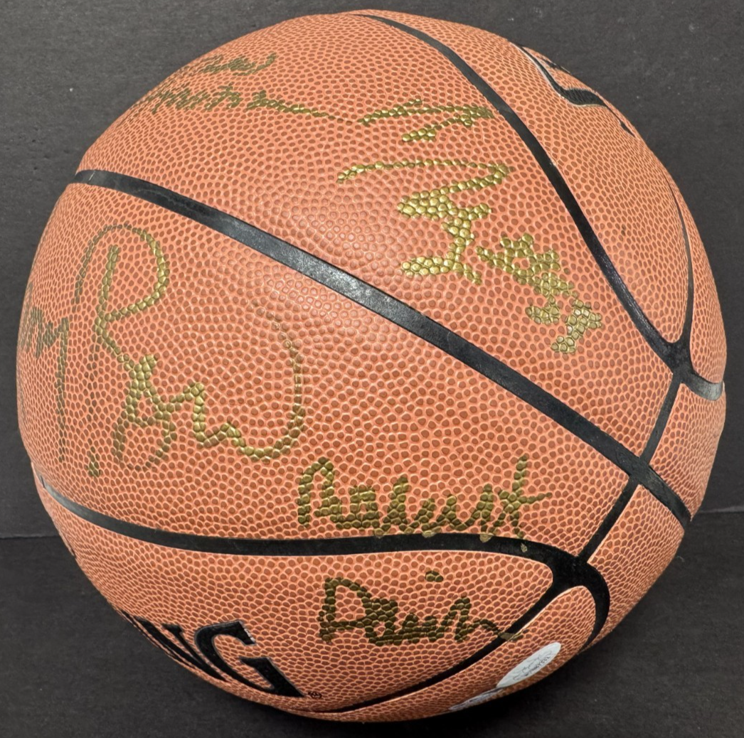 1981 Boston Celtics NBA Champs Team Signed Basketball BAS PSA W/case Larry Bird