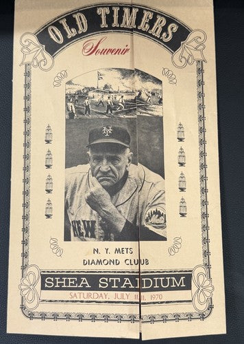Ny Mets July 11 1970 old timers Day Casey Stengel 80 birthday Menu Diamond Club