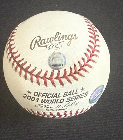 RANDY JOHNSON signed 2001 WORLD SERIES Baseball Ws MVP Auto MLB & Goldin Coa LE