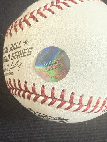 RANDY JOHNSON signed 2001 WORLD SERIES Baseball Ws MVP Auto MLB & Goldin Coa LE