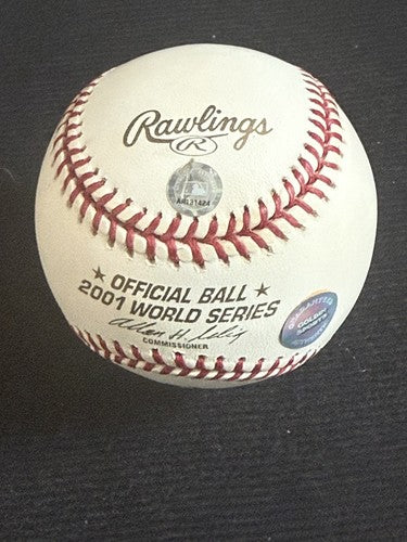 RANDY JOHNSON signed 2001 WORLD SERIES Baseball Ws MVP Auto MLB & Goldin Coa LE