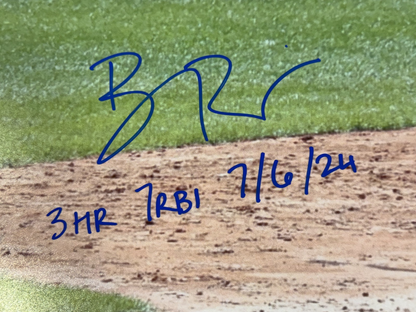 Ben Rice Signed 16x20 Framed Photo Ny Yankees 3 HR 7 RBI Rookie Auto Steiner COA