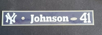 Randy Johnson Ny Yankees Game Used Locker Room Nameplate STEINER & MLB Coa HOF