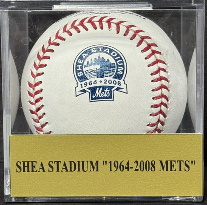 Ny Mets Shea Stadium Final Season 1964 - 2008 Official Mlb Logo Baseball W/ Case