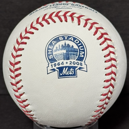 Ny Mets Shea Stadium Final Season 1964 - 2008 Official Mlb Logo Baseball W/ Case