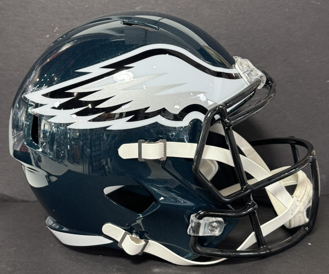 Saquon Barkley Signed FS Superbowl 59 Replica Helmet Eagles Auto PSA COA