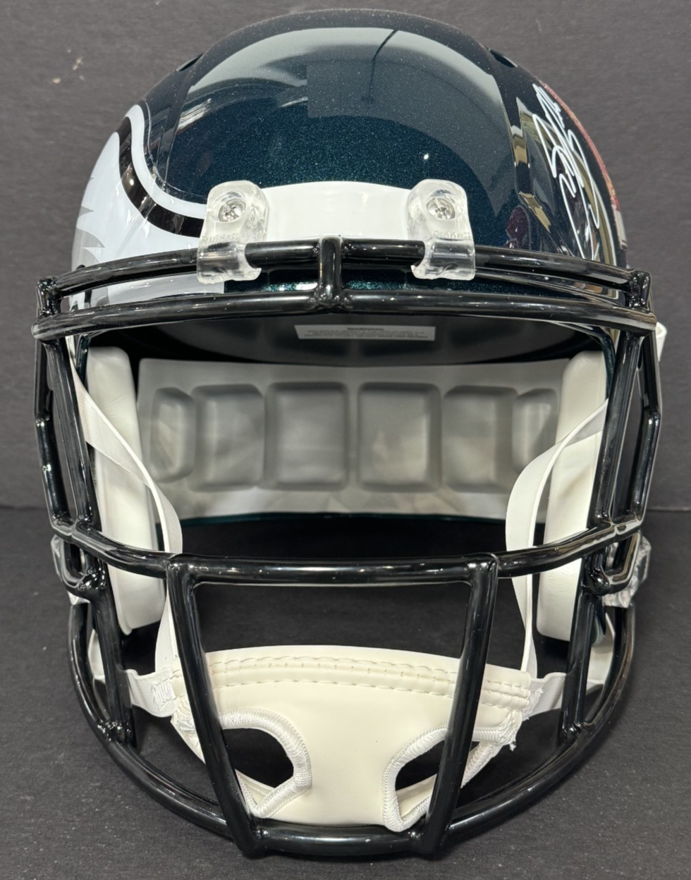 Saquon Barkley Signed FS Superbowl 59 Replica Helmet Eagles Auto PSA COA
