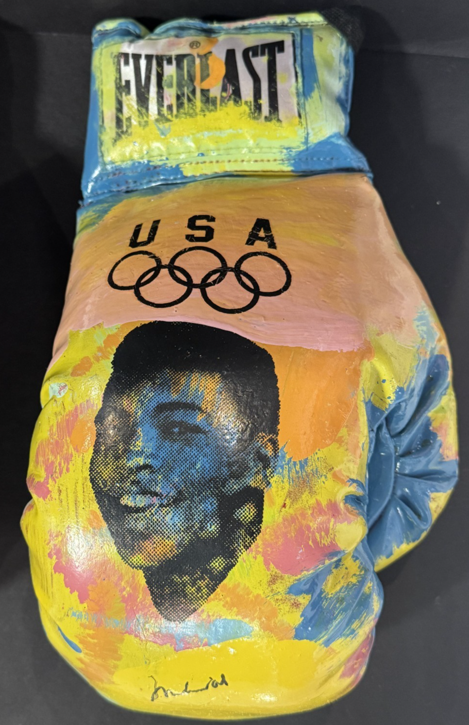 Muhammad Ali Signed Hand Painted 1960 Olympic Gold Boxing Glove Sak Auto AAC COA