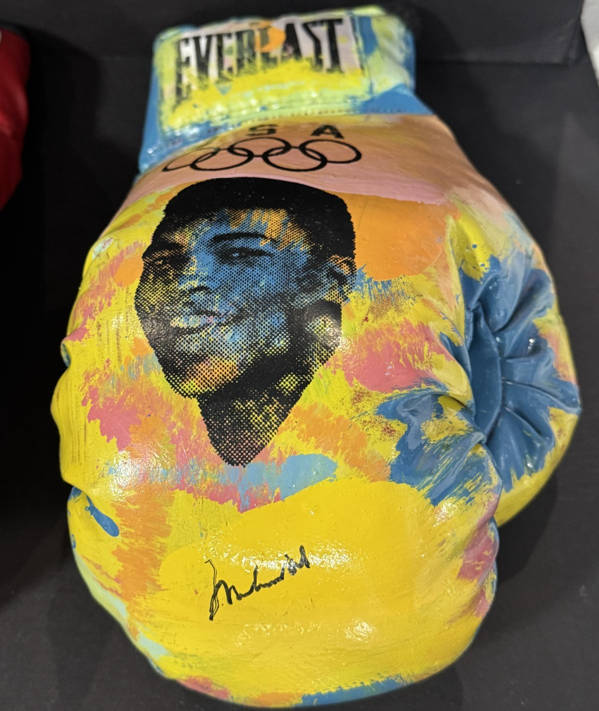 Muhammad Ali Signed Hand Painted 1960 Olympic Gold Boxing Glove Sak Auto AAC COA