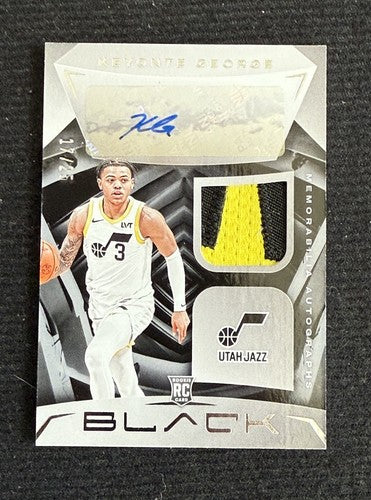 Keyonte George 2023-24 Panini Black Patch Mint Auto /25 Jazz RPA Rookie #RMA-KG