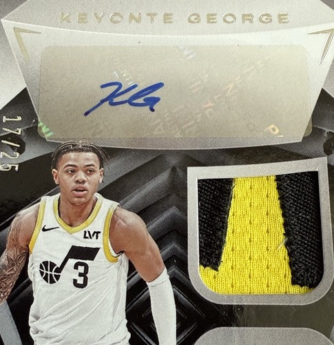 Keyonte George 2023-24 Panini Black Patch Mint Auto /25 Jazz RPA Rookie #RMA-KG