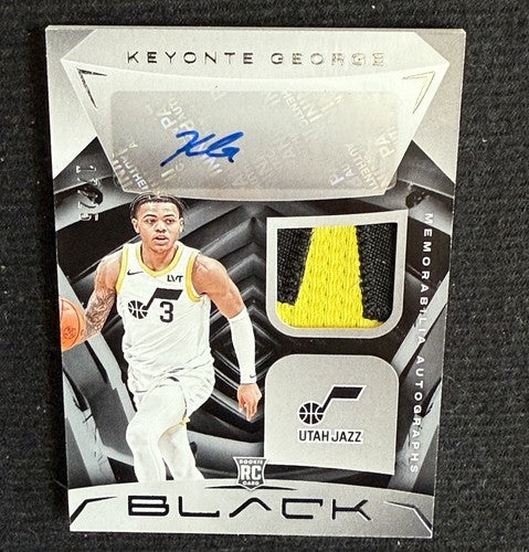 Keyonte George 2023-24 Panini Black Patch Mint Auto /25 Jazz RPA Rookie #RMA-KG