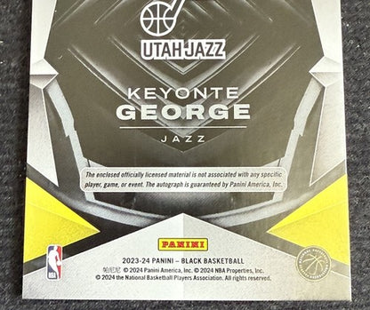 Keyonte George 2023-24 Panini Black Patch Mint Auto /25 Jazz RPA Rookie #RMA-KG