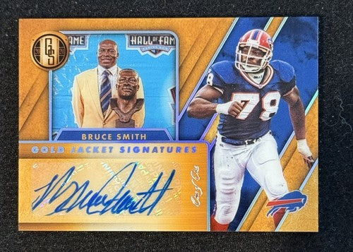 BRUCE SMITH 2020 PANINI GOLD STANDARD GOLD JACKET SIGNATURES AUTO HOF BILLS 1/1