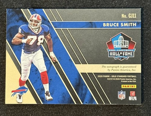 BRUCE SMITH 2020 PANINI GOLD STANDARD GOLD JACKET SIGNATURES AUTO HOF BILLS 1/1