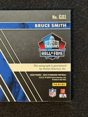 BRUCE SMITH 2020 PANINI GOLD STANDARD GOLD JACKET SIGNATURES AUTO HOF BILLS 1/1