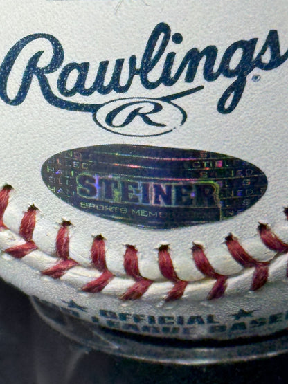 Joe Girardi Signed 2009 Inaugural Logo Baseball Auto MLB Holo Steiner COA WS